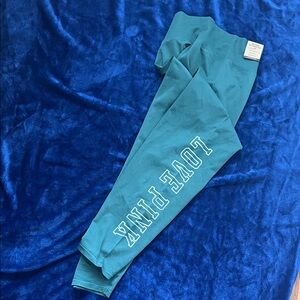 Love Pink Emerald Green Leggings